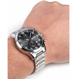 Hugo Boss Aeroliner Black Dial Silver Steel Strap Watch for Men - 1513181 Authentic Buy Shop Now