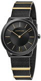 Calvin Klein Minimal Black Dial Black Steel Strap Watch For Men - K3M524Z1 Authentic Buy Shop Now