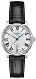 Tissot Carson Premium Automatic Lady Silver Dial Black Leather Strap Watch for Women - T122.207.16.033.00 Authentic Buy Shop Now