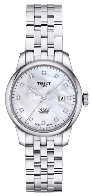 Tissot Le Locle Automatic Diamonds Mother of Pearl Dial Silver Steel Strap Watch For Women - T006.207.11.116.00 Authentic Buy Shop Now