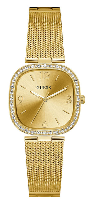 Guess Tapestry Diamonds Gold Dial Gold Mesh Bracelet Watch for Women - GW0354L2 Authentic Buy Shop Now