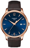 Tissot T Classic Tradition Blue Dial Brown Leather Strap Watch For Men - T063.610.36.047.00 Authentic Buy Shop Now
