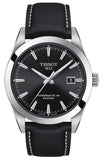Tissot Gentleman Powermatic 80 Silicium Black Dial Black Leather Strap Watch For Men - T127.407.16.051.00 Authentic Buy Shop Now