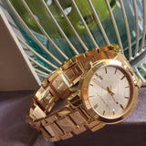 Burberry The City Silver Dial Gold Steel Strap Unisex Watch - BU9003 Authentic Buy Shop Now