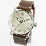 Fossil The Commuter White Dial Brown Leather Strap Watch for Men - FS5275 Authentic Buy Shop Now