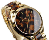 Michael Kors Slim Runway Tortoise Shell Dial Two Tone Steel Strap Watch for Women - MK4284 Authentic Buy Shop Now
