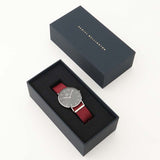 Daniel Wellington Classic Roselyn Black Dial Maroon Nylon Strap Watch For Women - DW00100274 Authentic Buy Shop Now
