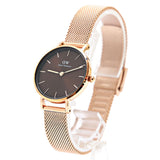 Daniel Wellington Petite Amber Brown Dial Gold Mesh Strap Watch For Women - DW00100476 Authentic Buy Shop Now