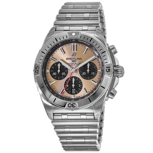 Breitling Chronomat B01 42 Brown Dial Silver Steel Strap Watch for Men - AB0134101K1A1 Authentic Buy Shop Now