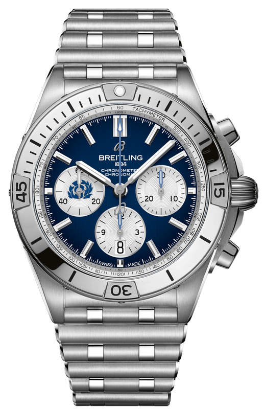 Breitling Chronomat B01 42 Six Nations Scotland Blue Dial Silver Steel Strap Watch for Men - AB0134A51C1A1 Authentic Buy Shop Now