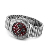 Breitling Chronomat B01 42 Six Nations Wales Red Dial Silver Steel Strap Watch for Men - AB0134A61K1A1 Authentic Buy Shop Now