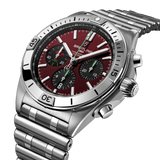 Breitling Chronomat B01 42 Six Nations Wales Red Dial Silver Steel Strap Watch for Men - AB0134A61K1A1 Authentic Buy Shop Now