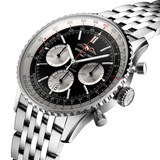Breitling Navitimer B01 Chronograph 43 Black Dial Silver Steel Strap Watch for Men - AB0138211B1A1 Authentic Buy Shop Now
