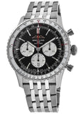 Breitling Navitimer B01 Chronograph 43 Black Dial Silver Steel Strap Watch for Men - AB0138211B1A1 Authentic Buy Shop Now