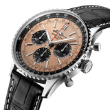Breitling Navitimer B01 Chronograph 43 Brown Dial Black Leather Strap Watch for Men - AB0138241K1P1 Authentic Buy Shop Now