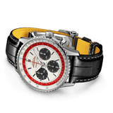 Breitling Navitimer B01 Chronograph 43 Boeing 747 White Dial Black Leather Strap Watch for Men - AB01383B1G1P1 Authentic Buy Shop Now