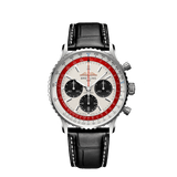 Breitling Navitimer B01 Chronograph 43 Boeing 747 White Dial Black Leather Strap Watch for Men - AB01383B1G1P1 Authentic Buy Shop Now