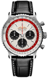 Breitling Navitimer B01 Chronograph 43 Boeing 747 White Dial Black Leather Strap Watch for Men - AB01383B1G1P1 Authentic Buy Shop Now