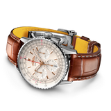 Breitling Navitimer B01 Chronograph 41 White Dial Brown Leather Strap Watch for Men - AB0139211G1P1 Authentic Buy Shop Now