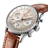 Breitling Navitimer B01 Chronograph 41 White Dial Brown Leather Strap Watch for Men - AB0139211G1P1 Authentic Buy Shop Now