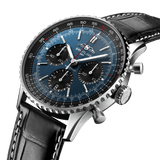 Breitling Navitimer B01 Chronograph 41 Blue Dial Black Leather Strap Watch for Men - AB0139241C1P1 Authentic Buy Shop Now