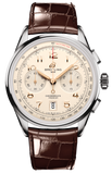 Breitling Premier B01 Chronograph 42 White Dial Brown Leather Strap Watch for Men - AB0145211G1P1 Authentic Buy Shop Now