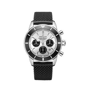Breitling Superocean Heritage B01 Chronograph 44 Silver Dial Black Mesh Bracelet Watch for Men - AB0162121G1S1 Authentic Buy Shop Now