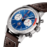 Breitling Top Time B01 Shelby Cobra Blue Dial Brown Leather Strap Watch for Men - AB01763A1C1X1 Authentic Buy Shop Now