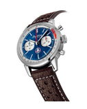 Breitling Top Time B01 Shelby Cobra Blue Dial Brown Leather Strap Watch for Men - AB01763A1C1X1 Authentic Buy Shop Now