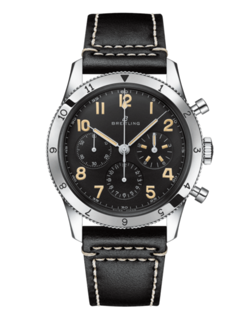 Breitling Avi Ref. 765 1953 Re-Edition Black Dial Black Leather Strap Watch for Men - AB0920131B1X1 Authentic Buy Shop Now