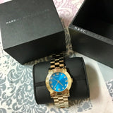 Marc Jacobs Amy Blue Dial Gold Steel Strap Watch for Women - MBM3303 Authentic Buy Shop Now