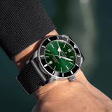 Breitling Superocean Heritage B20 Automatic 46 Green Dial Black Mesh Bracelet Watch for Men - AB2020121L1S1 Authentic Buy Shop Now
