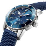 Breitling Superocean Heritage B20 Automatic 46 Blue Dial Blue Mesh Bracelet Watch for Men - AB2020161C1S1 Authentic Buy Shop Now