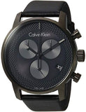 Calvin Klein City Chronograph Grey Dial Black Leather Strap Watch for Men - K2G177C3 Authentic Buy Shop Now