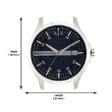 Armani Exchange Hampton Chronograph Blue Dial Brown Leather Strap Watch For Men - AX2133 Authentic Buy Shop Now