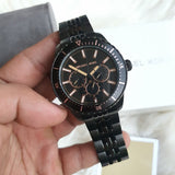 Michael Kors Cunningham Chronograph Black Dial Black Steel Strap Watch For Men - MK7157 Authentic Buy Shop Now
