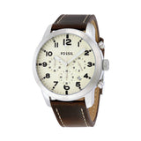 Fossil Pilot Chronograph White Dial Brown Leather Strap Watch for Men - FS5146 Authentic Buy Shop Now