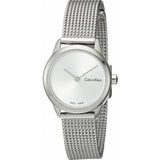 Calvin Klein Minimal White Dial Silver Mesh Bracelet Watch for Women - K3M231Y6 Authentic Buy Shop Now