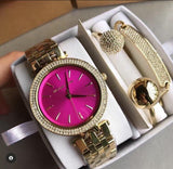 Michael Kors Darci Pink Dial Gold Steel Strap Watch for Women - MK3444 Authentic Buy Shop Now