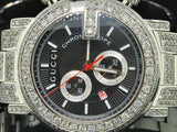 Gucci G Chrono Diamonds Black Dial Silver Steel Strap Watch For Men - YA101324 Authentic Buy Shop Now