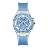 Guess Athena Active Life Clear White Dial Blue Rubber Strap Watch for Women - GW0409L1 Authentic Buy Shop Now