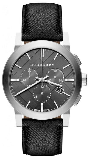 Burberry The City Grey Dial Black Leather Strap Watch for Men - BU9359 Authentic Buy Shop Now