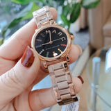 Marc Jacobs Roxy Black Dial Rose Gold Steel Strap Watch for Women - MJ3569 Authentic Buy Shop Now