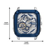 Fossil Inscription Automatic Skeleton Blue Dial Brown Leather Strap Watch for Men - BQ2571 Authentic Buy Shop Now