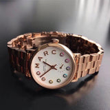 Marc Jacobs Baker Dexter White Dial Rose Gold Steel Strap Watch for Women - MBM3443 Authentic Buy Shop Now