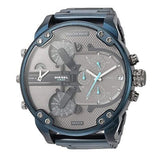 Diesel Daddy 2.0 Chronograph Grey Dial Blue Steel Strap Watch For Men - DZ7414 Authentic Buy Shop Now