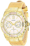 Guess Limelight Quartz Silver Dial Golden Leather Strap Watch For Women - W0775L2 Authentic Buy Shop Now