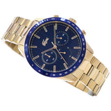 Lacoste Boston Blue Dial Gold Steel Strap Watch for Men - 2011096 Authentic Buy Shop Now