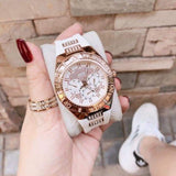 Guess Luna Diamonds White Dial White Rubber Strap Watch for Women - W0653L4 Authentic Buy Shop Now