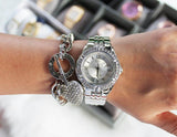 Guess Water Pro Diamonds Silver Dial Silver Steel Strap Watch For Women - G75511M Authentic Buy Shop Now